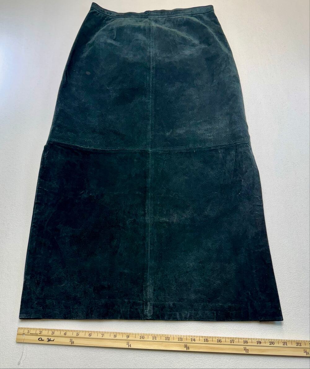 Whimsigoth cottagecore western boho southwest vintage sueded black skirt 0075a2